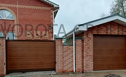 ворота Алютех сэндвич панель под дерево